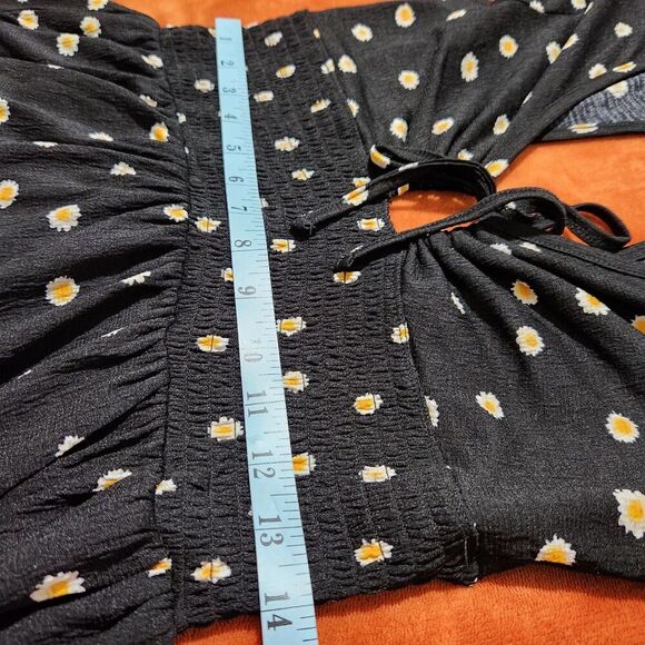 Jolie and Joy Summer Dress Size Large Black Floral Open Back New - Picture 8 of 12